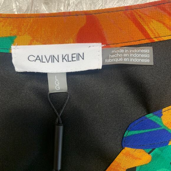 NWT Calvin Klein Bright Floral Flowy Dress Sz Large - Picture 8 of 9